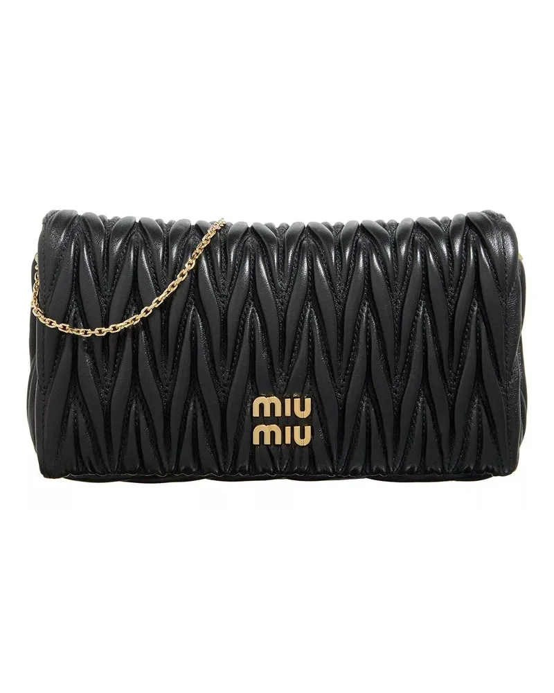 Miu Miu Crossbody Bags Matelless Nappa Leather Mini Bag Schwarz