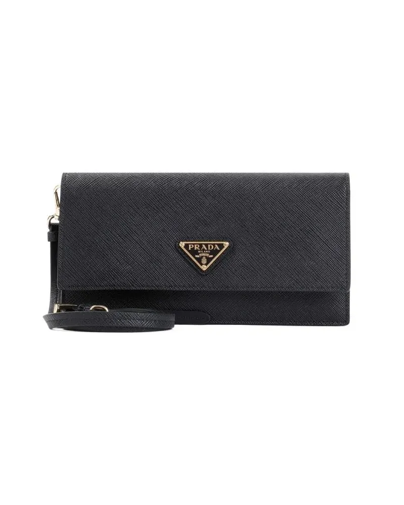 Prada Pochettes Calf Leather Pouch schwarz Schwarz