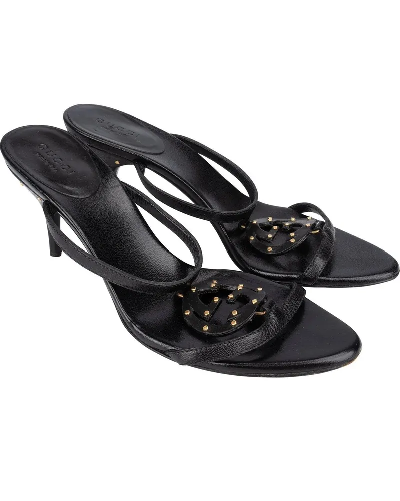 Gucci Crossbody Bags  Black Leather GG Sandals (36) bunt Bunt