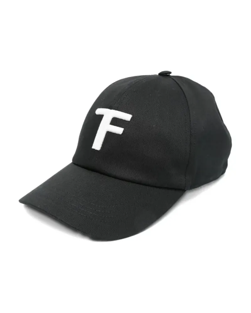 Tom Ford Caps & Mützen Black Six-Panel Hat With Embroidered Logo schwarz Schwarz