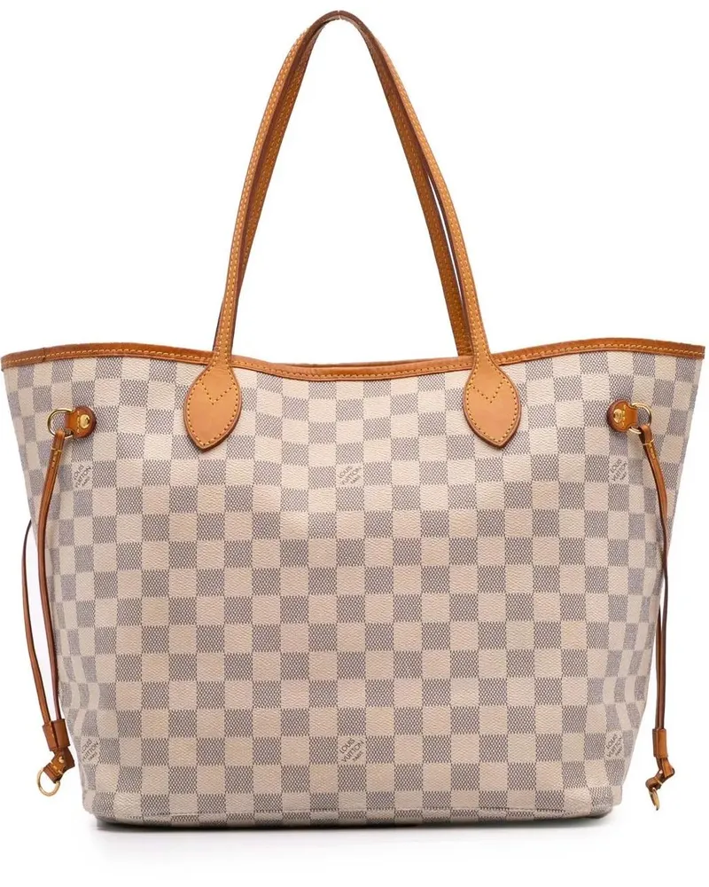 Louis Vuitton Shopper Damier Azur Neverfull MM weiß Weiß