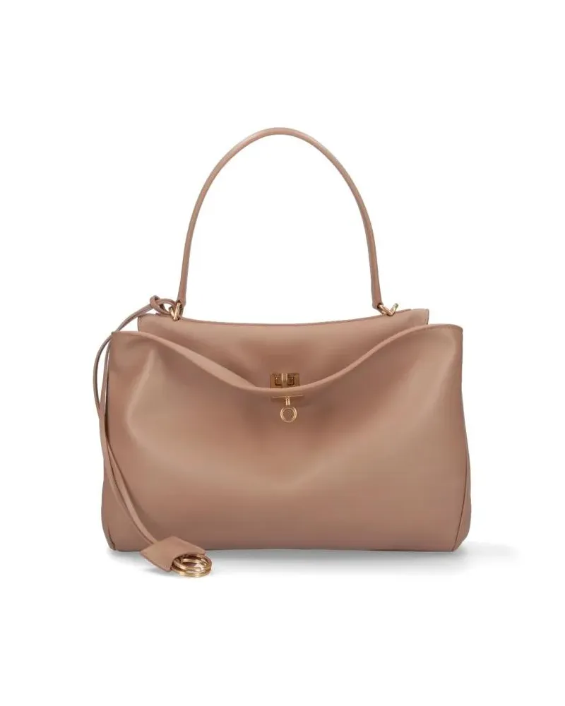 Balenciaga Hobo Bags Calfskin Handbag With Gold Hardware pink Rosa
