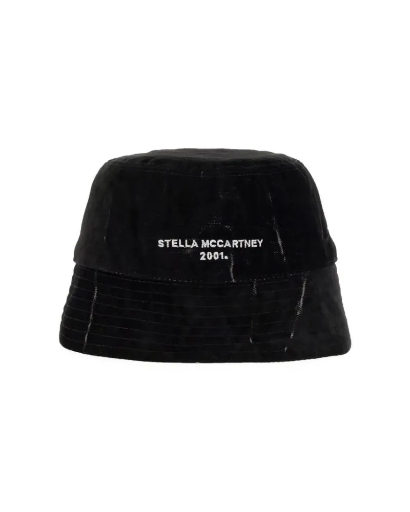 Stella McCartney Caps & Mützen Subtle Textured Black Bucket Hat schwarz Schwarz