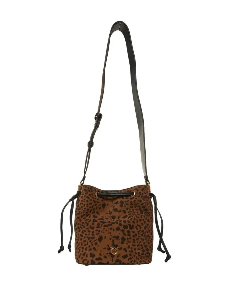 Pinko Beuteltaschen Bucket Bag With Striking Animal Print rot Rot