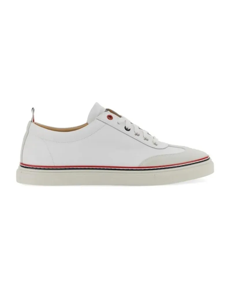Thom Browne Low-Top Sneaker Low-Top Leather Sneaker weiß Weiß