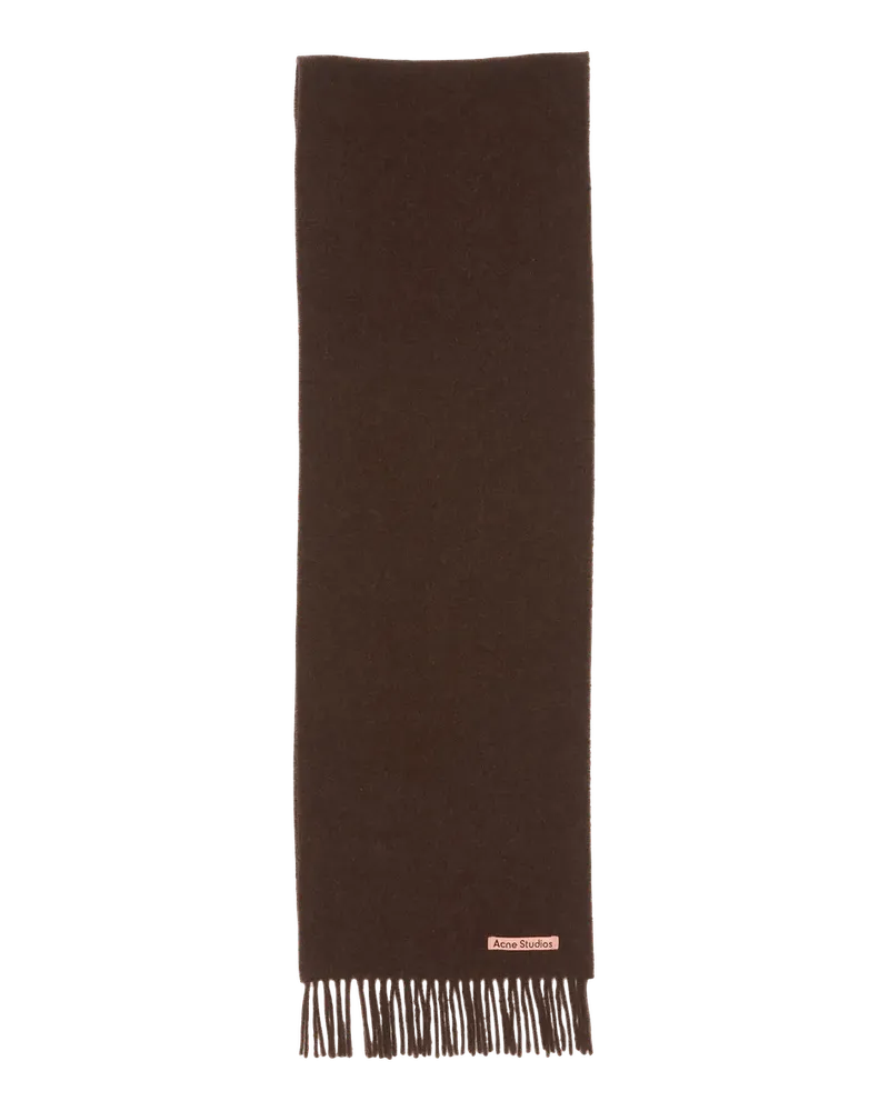 Acne Studios Tücher & Schals Schmaler Wollschal mit Fransen braun Braun