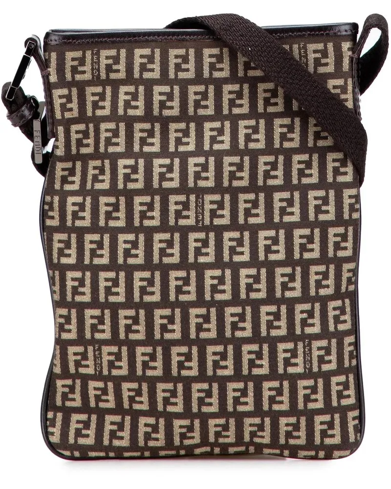 Fendi Hobo Bags Zucchino Canvas Crossbody braun Braun