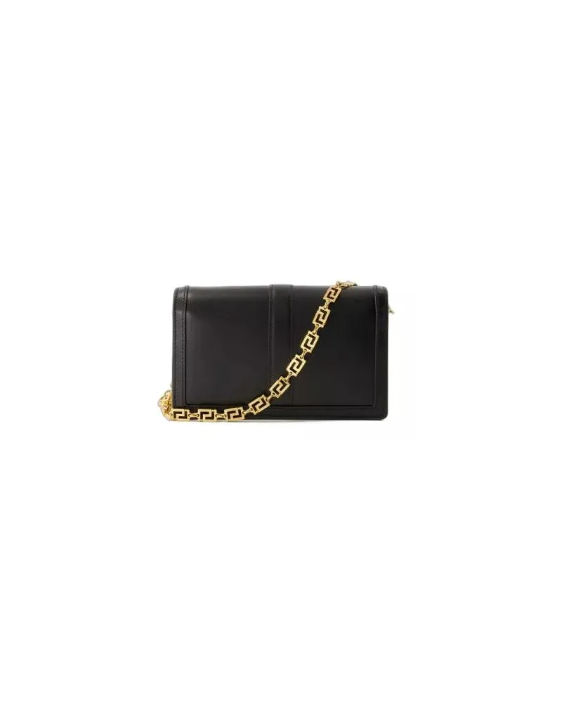 Versace Crossbody Bags Greca Wallet On Chain - Leather - Black schwarz Schwarz
