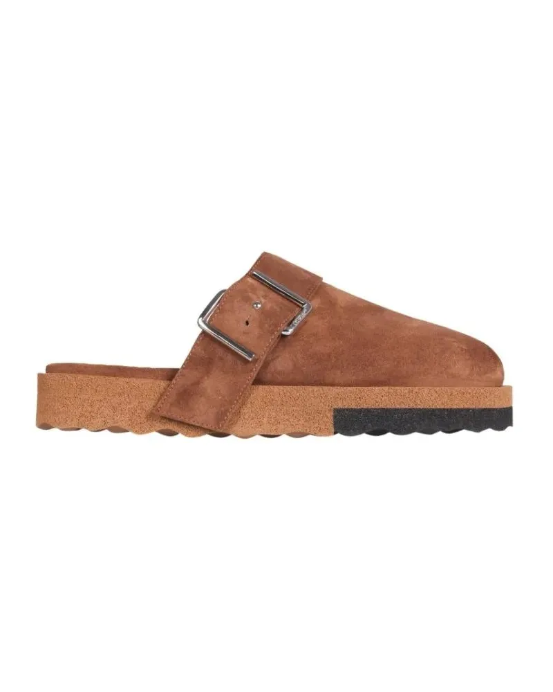 OFF-WHITE Loafer Suede Upper Slippers With Adjustable Strap braun Braun