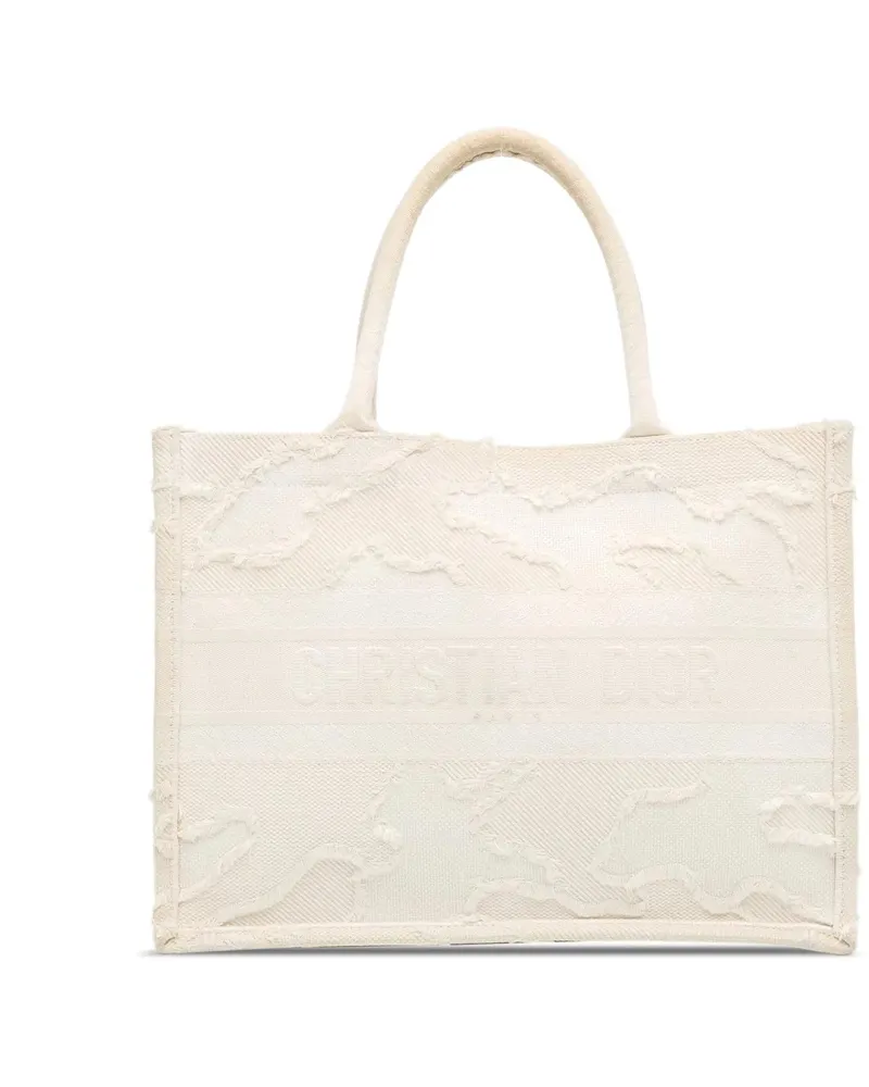 Dior Shopper Medium Camouflage Book Tote weiß Weiß