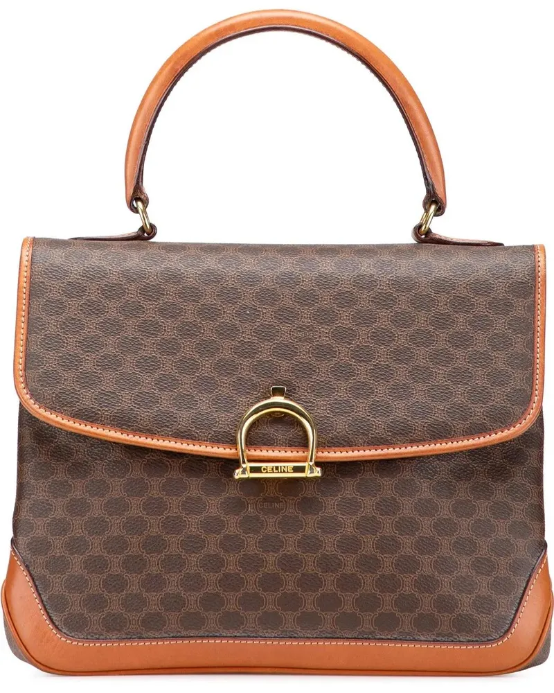 Celine Crossbody Bags Macadam Coated Canvas Handbag braun Braun