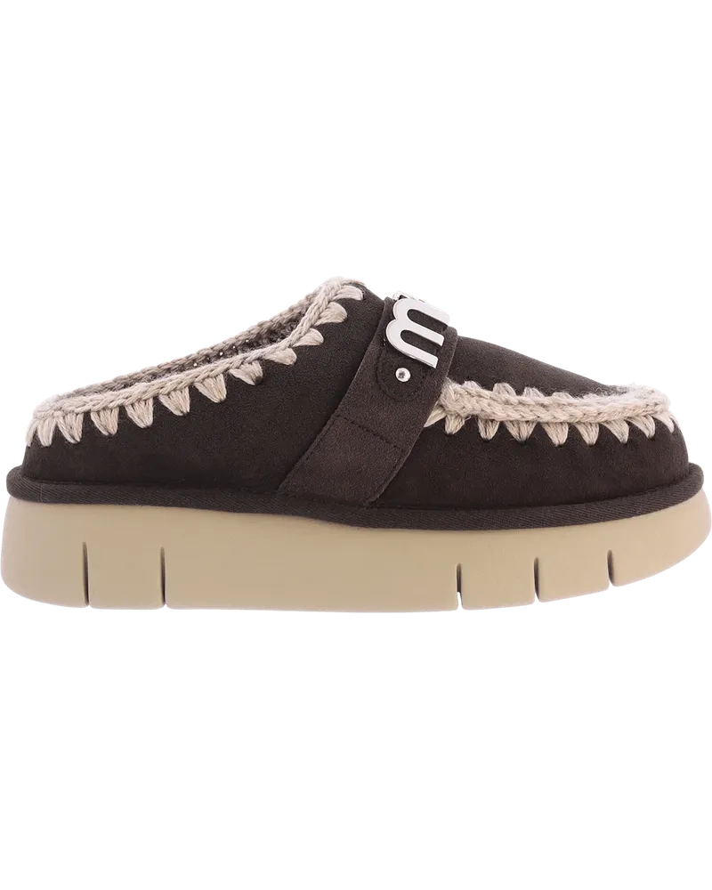 Mou Slipper & Pantoletten Dames Bounce Clog Logo Mocha braun Braun