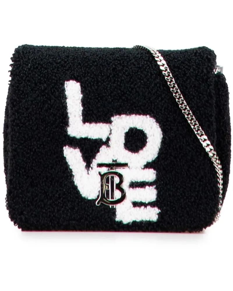 Burberry Hobo Bags Mini Terry Cloth Lola Love Crossbody schwarz Schwarz