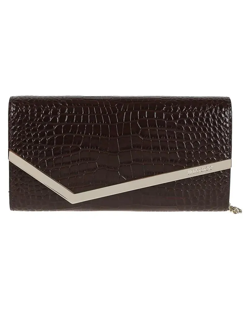 Jimmy Choo Clutches Leather And Tpu Handbag braun Braun