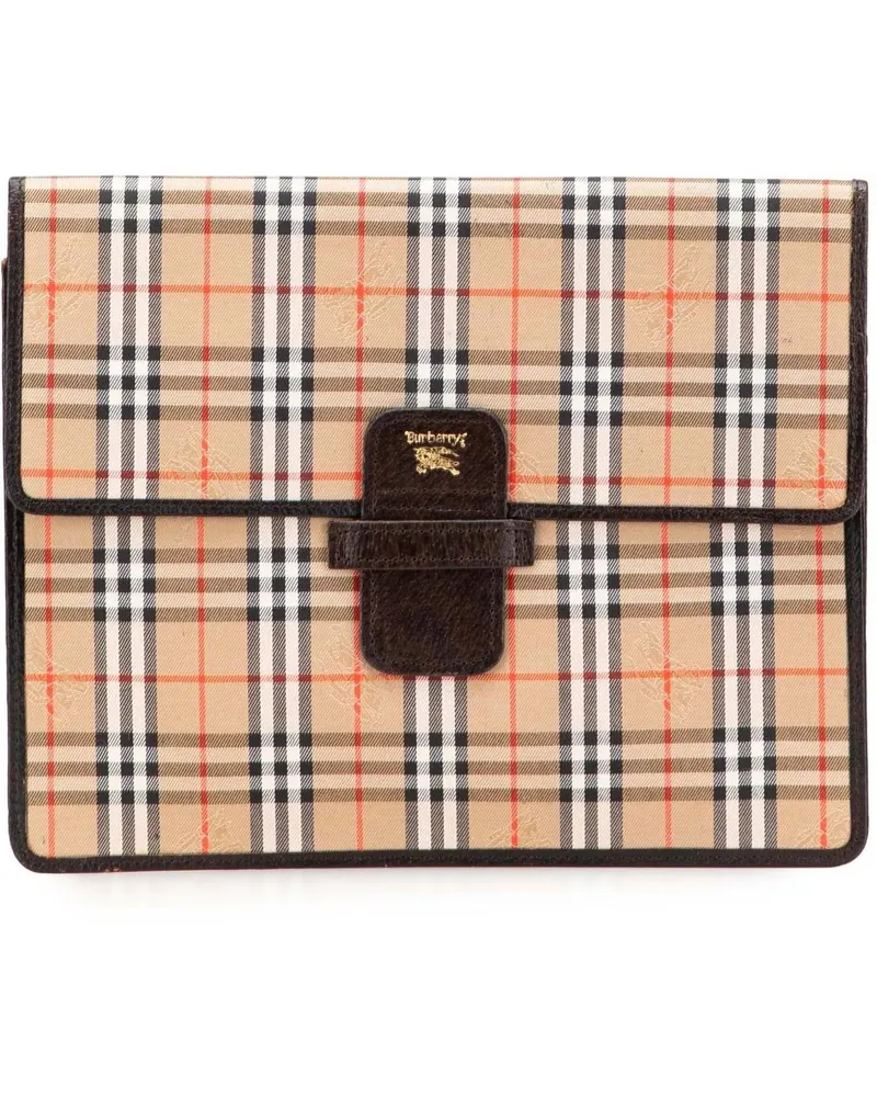 Burberry Clutches Haymarket Check Canvas Clutch braun Braun