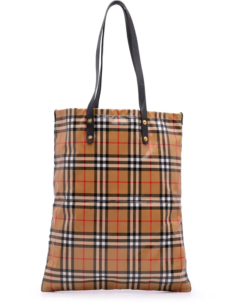 Burberry Shopper House Check Coated Canvas Tote braun Braun