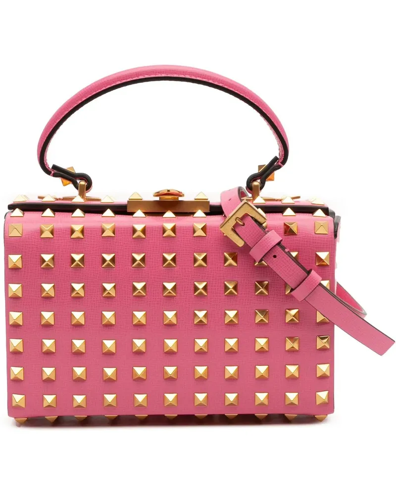 Valentino Garavani Hobo Bags Leather Rockstud Alcove Box Top Handle Bag rosa Gold