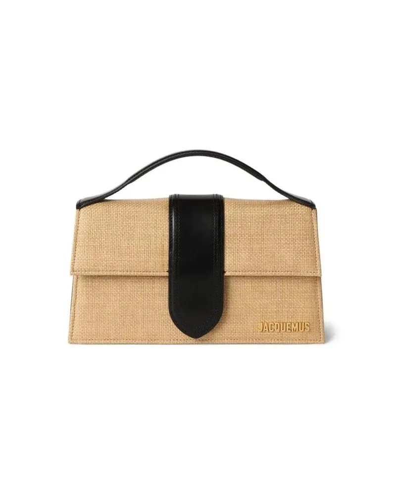 Jacquemus Hobo Bags Le Grand Bambino Raffia Effect Shoulder Bag beige Beige