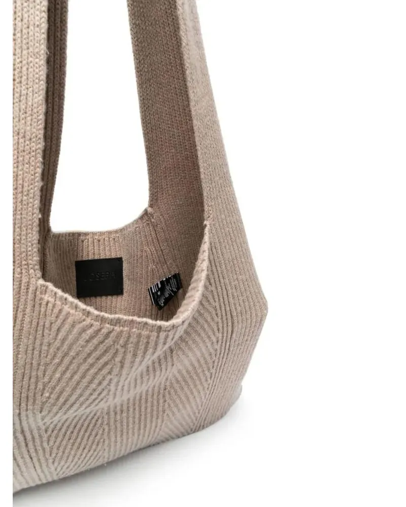 Joseph Hobo Bags Ribbed Knit Shoulder Bag In Soft Grey Fabric beige Beige
