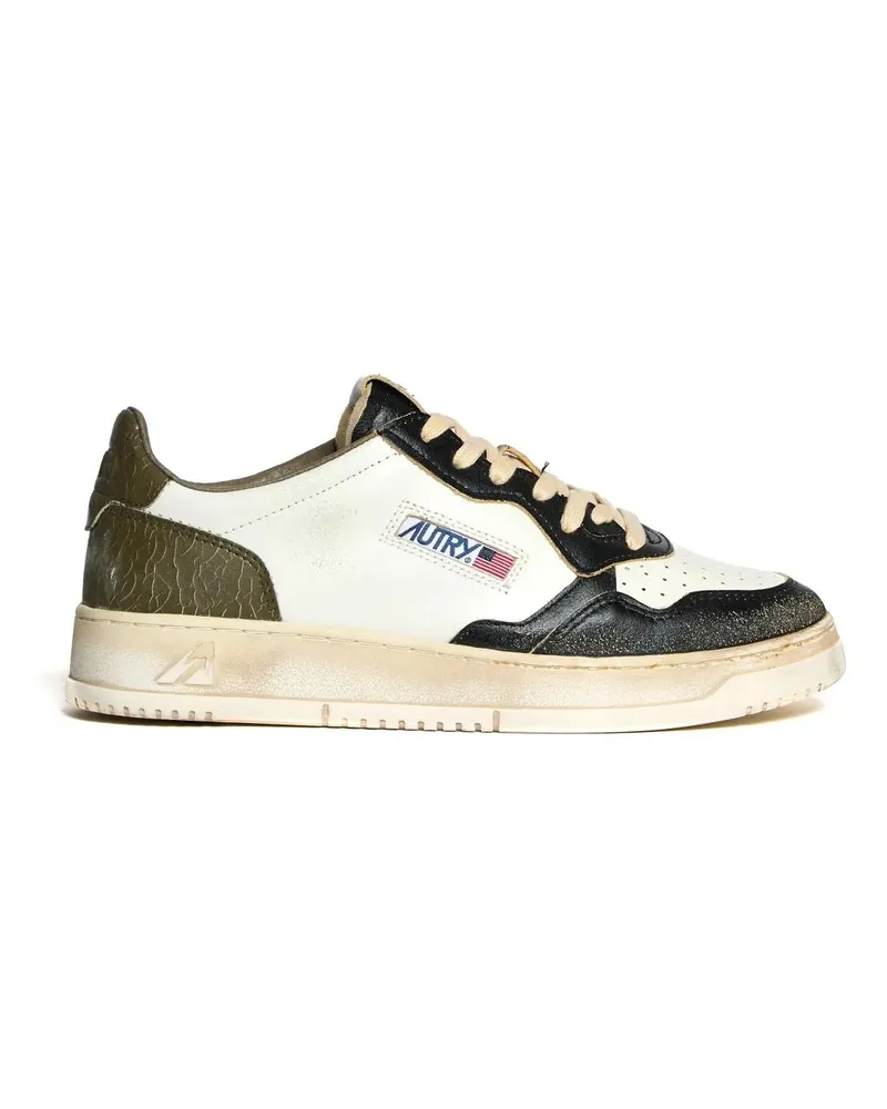 AUTRY Low-Top Sneaker Vintage Leather Low-Top Sneakers With Artisanal De bunt Bunt