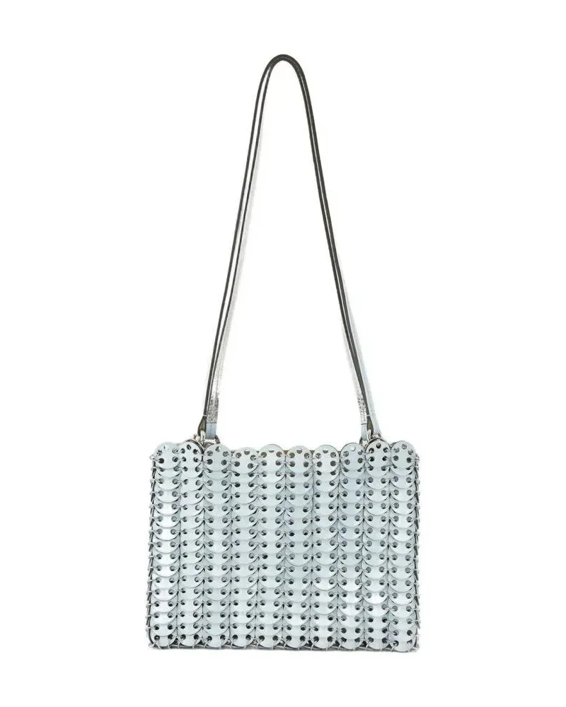 Paco Rabanne Hobo Bags Structured Leather Shoulder Bag With Textured Surf blau Blau