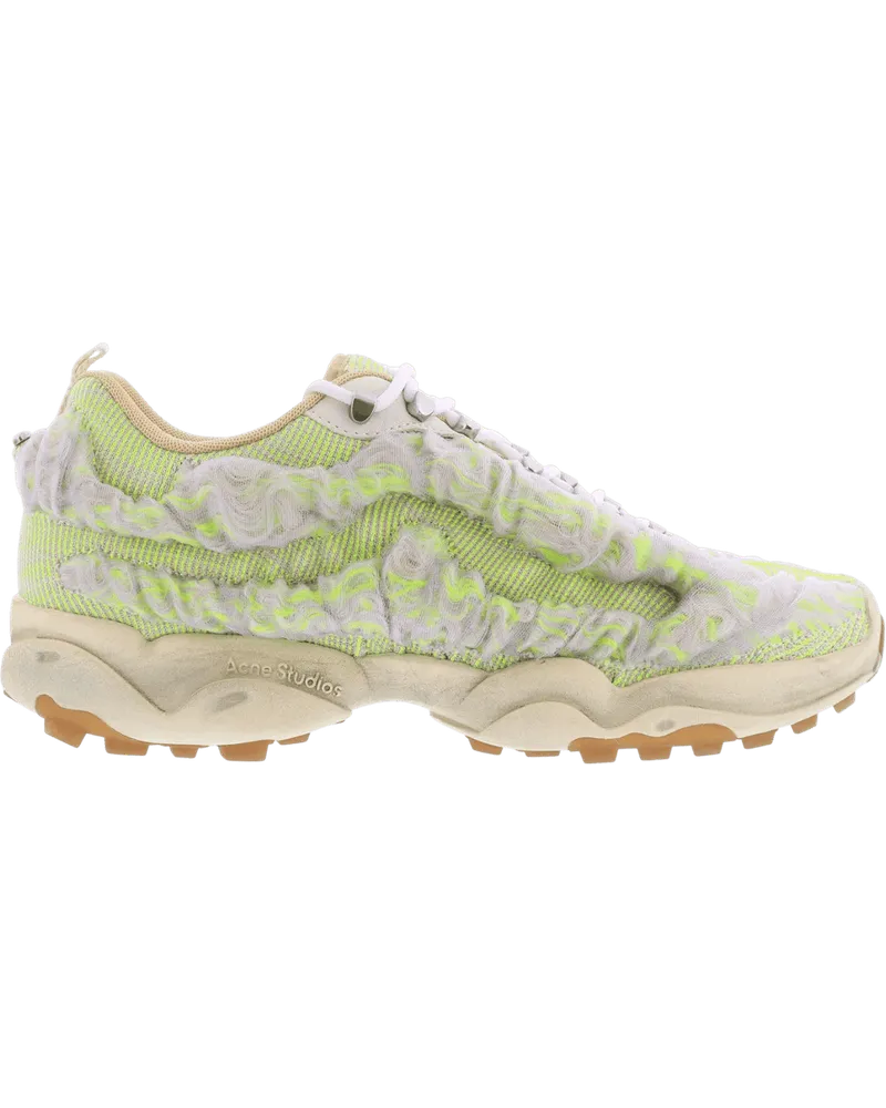 Acne Studios Low-Top Sneaker Heren Bubba Sneaker Wit/Geel weiß Weiß