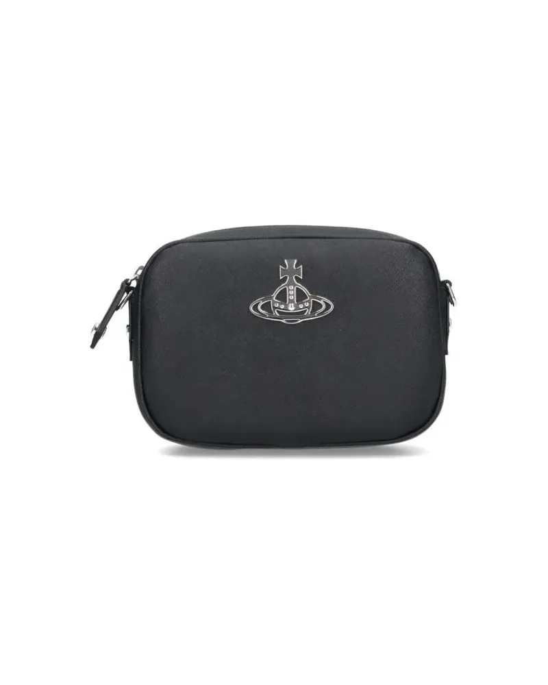 Vivienne Westwood Clutches "Anna" Shoulder Bag In Black Cotton Blend schwarz Schwarz