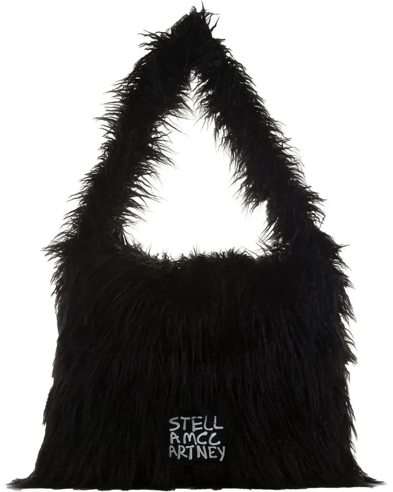 Stella McCartney Hobo Bags 2021 x Ed Curtis Faux Fur Shoulder Bag schwarz Schwarz