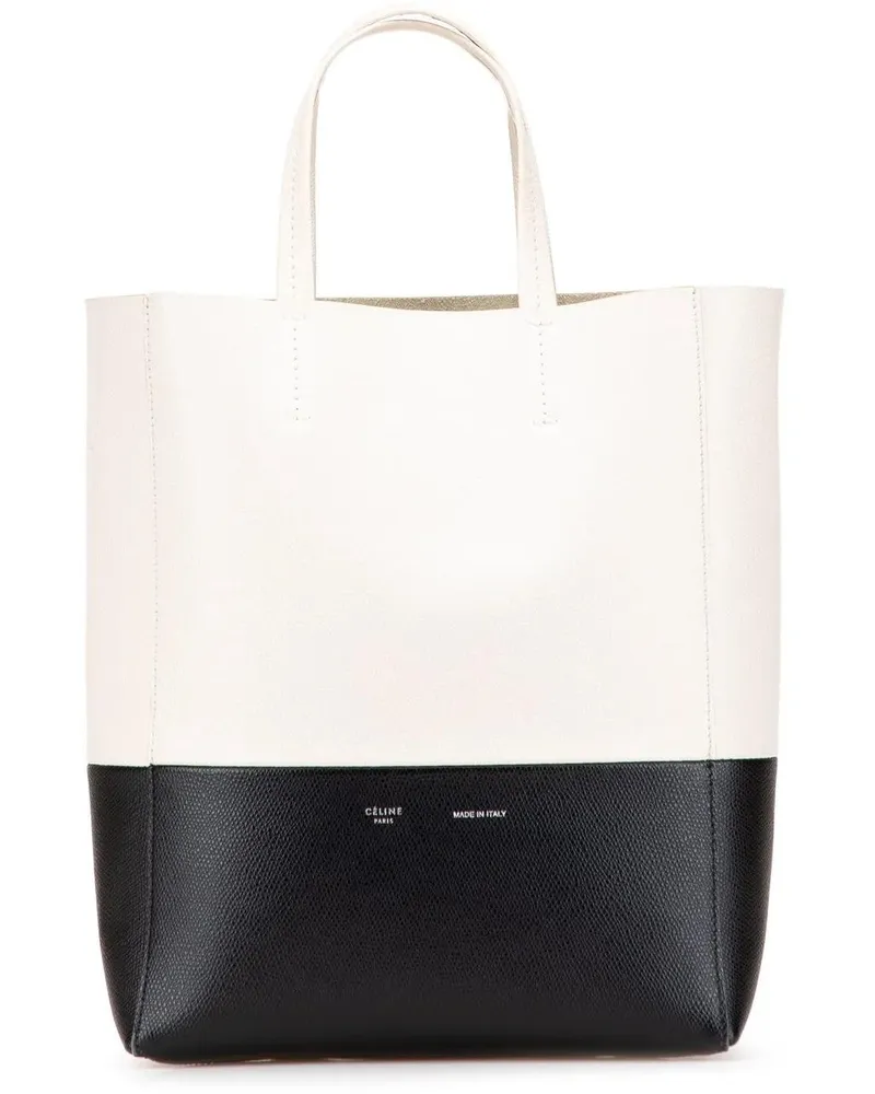 Celine Shopper Small Bicolor Leather Vertical Cabas weiß Weiß
