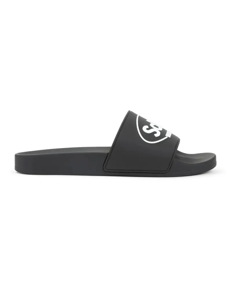 Balenciaga Loafer Black Ankle Boots With Bold Logo schwarz Schwarz