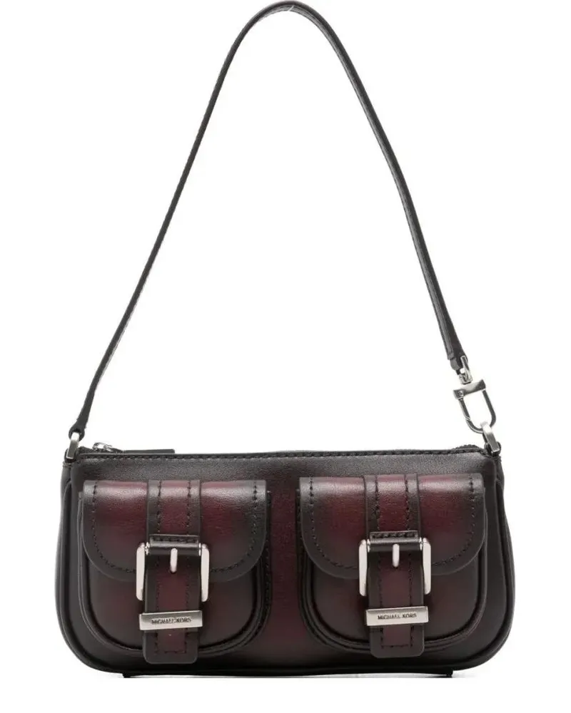 Michael Kors Hobo Bags Rectangular Burgundy Leather Shoulder Bag schwarz Schwarz