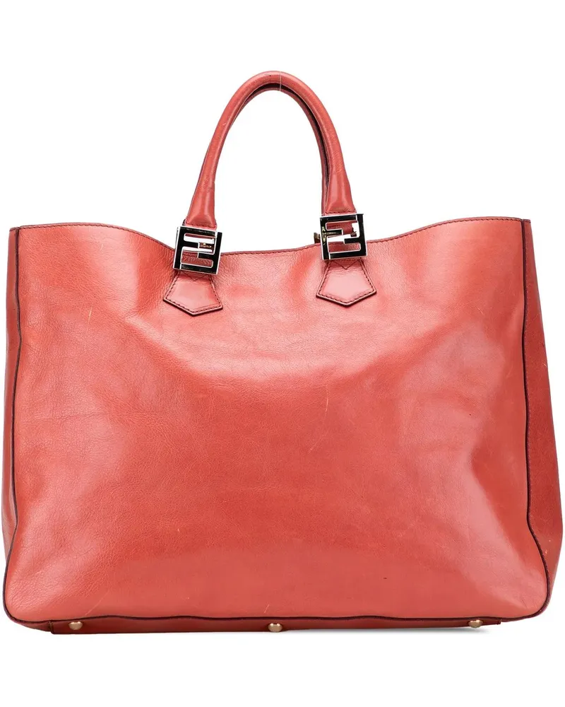 Fendi Hobo Bags Large Leather Twins Tote orange Orange