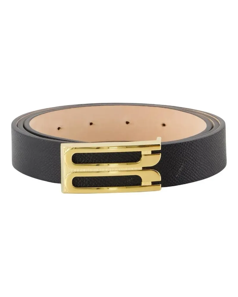 Victoria Beckham Gürtel Regular Frame Belt - Leather - Black schwarz Schwarz