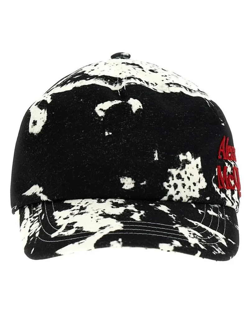 Alexander McQueen Caps & Mützen All Over Print Cap schwarz Schwarz