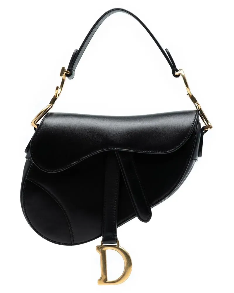 Dior Hobo Bags Mini Smooth Calfskin Saddle Bag schwarz Schwarz