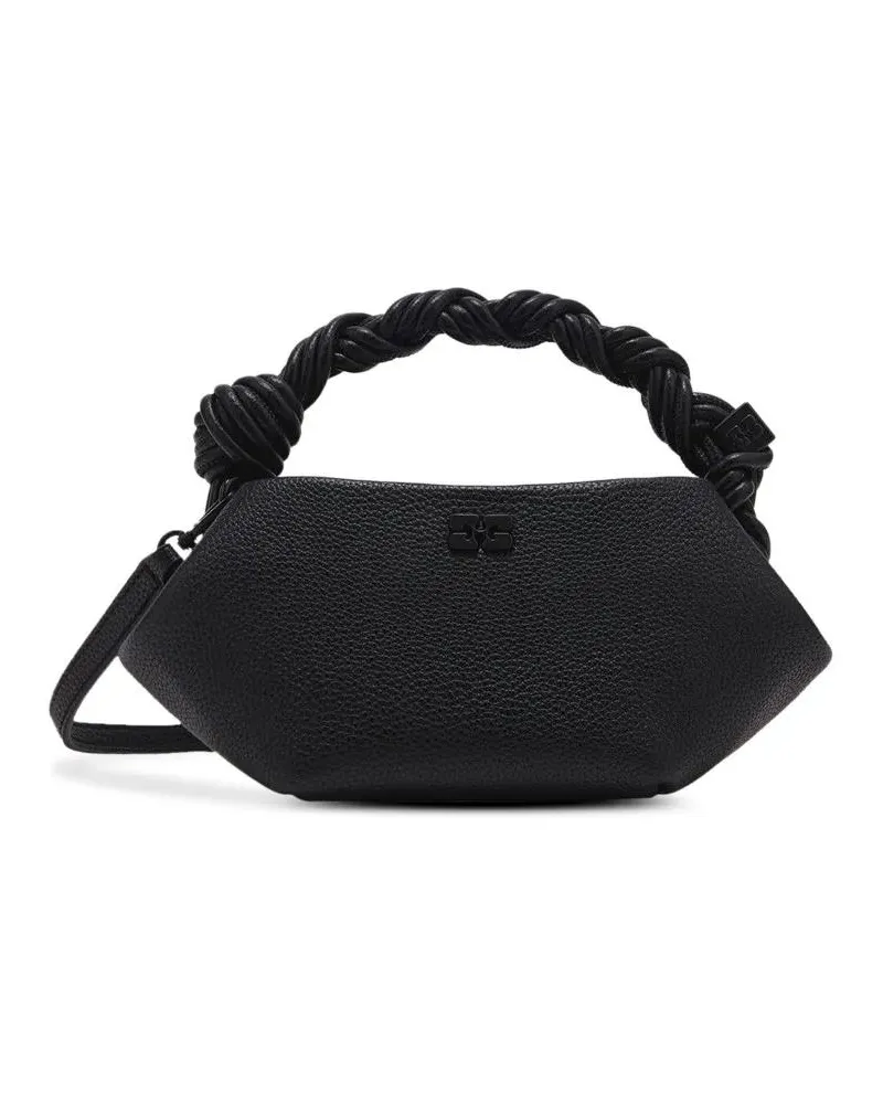 Ganni Hobo Bags Mini Grained Bou Bag With Twisted Handle schwarz Schwarz