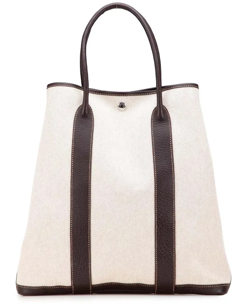 Hermès Shopper Toile and Buffalo Leather Garden File 37 braun Braun