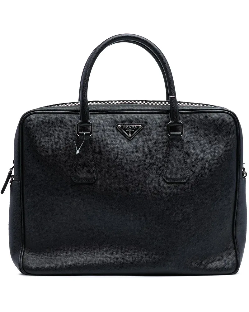 Prada Crossbody Bags Saffiano Briefcase schwarz Schwarz