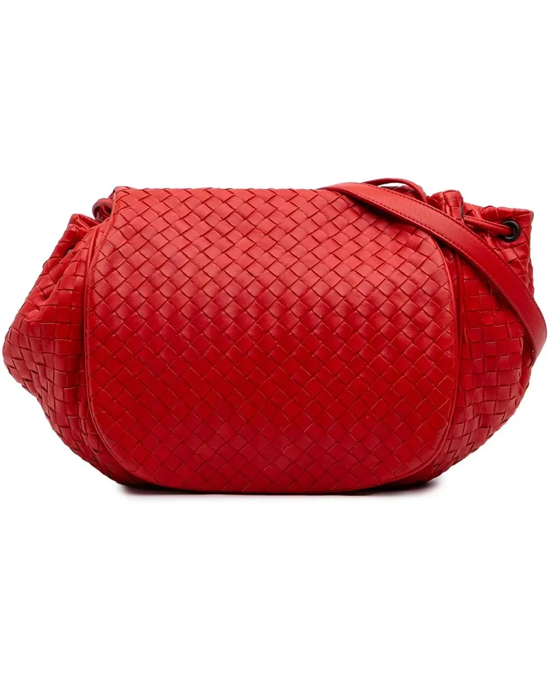 Bottega Veneta Hobo Bags Nappa Intrecciato Flap Crossbody rot Rot