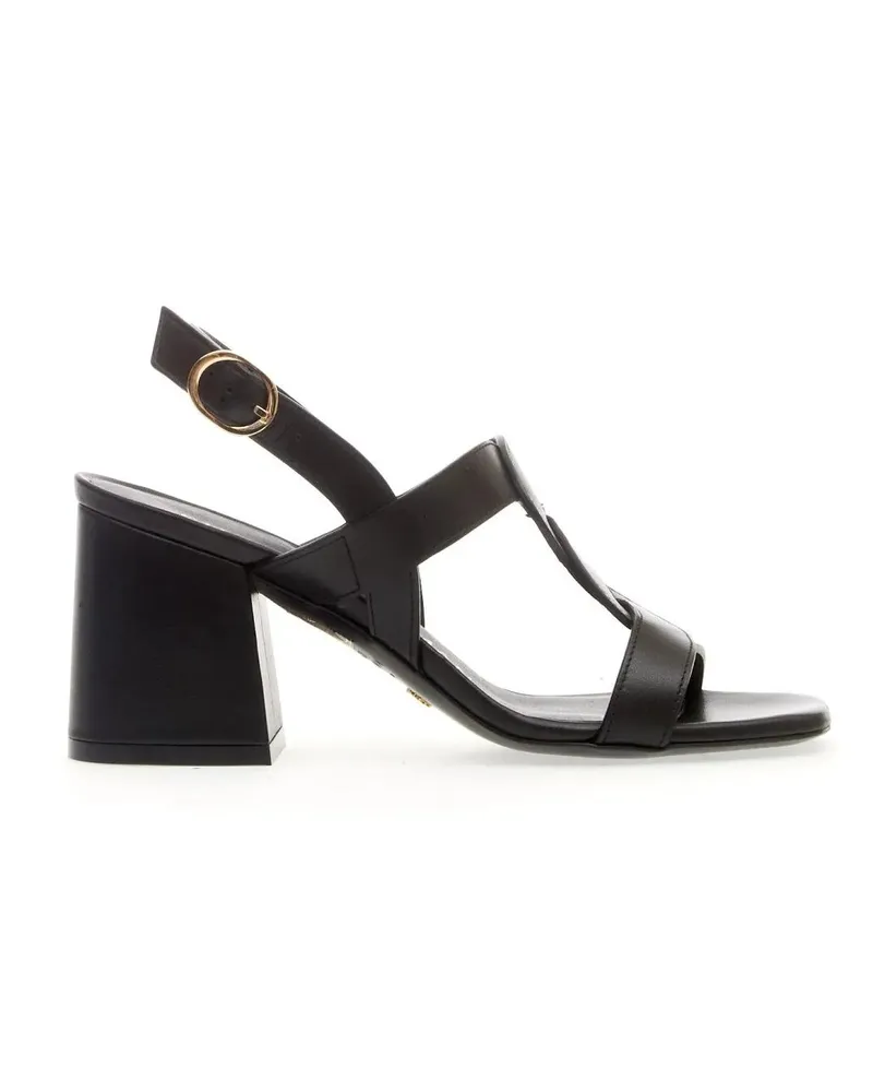 Stuart Weitzman Sandalen Black Braided Leather Sandal Heel 75 Mm schwarz Schwarz