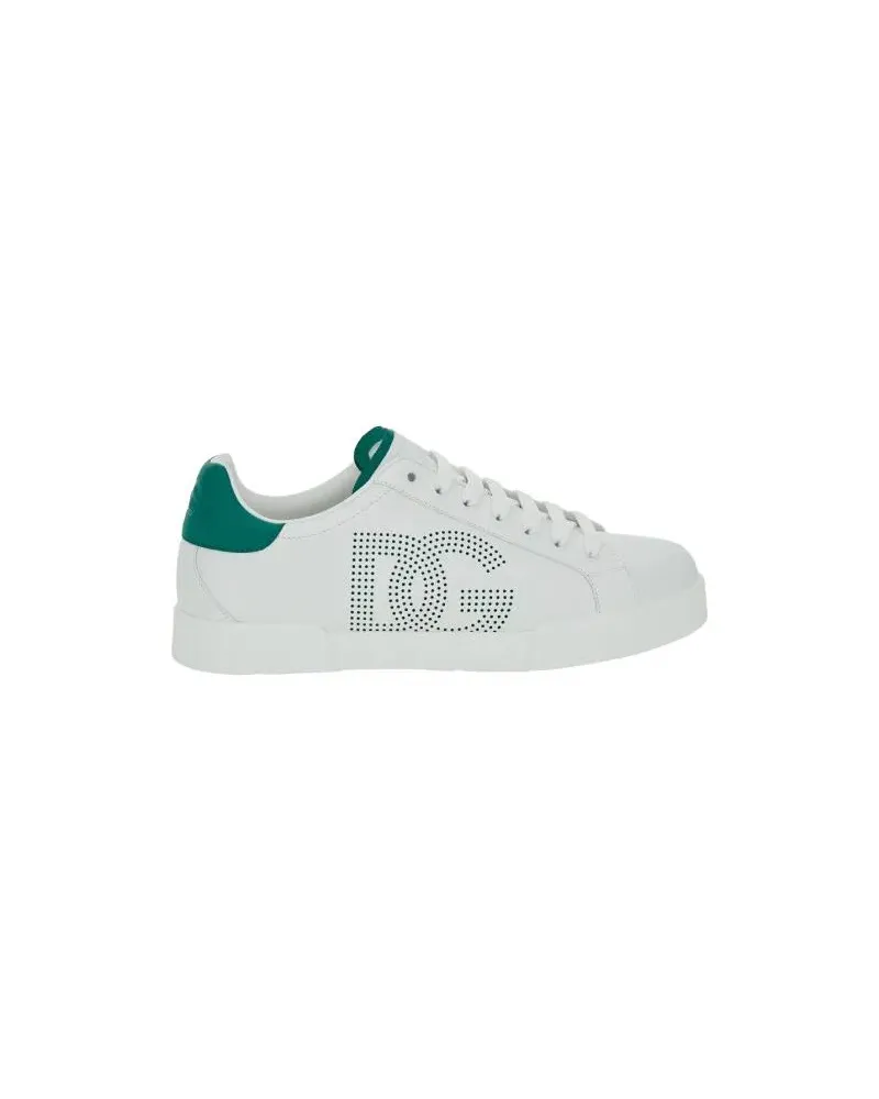 Dolce & Gabbana Low-Top Sneaker Portofino' White Low Top Sneakers With Perforated weiß Weiß