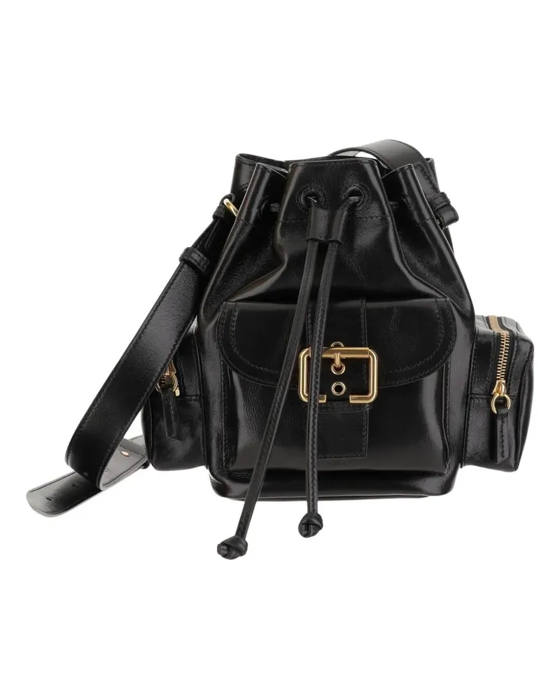 Chloé Beuteltaschen Shiny Leather Shoulder Bag schwarz Schwarz