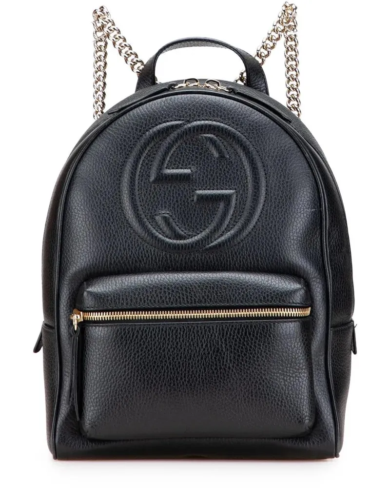 Gucci Rucksäcke Pebbled Calfskin Soho Chain Backpack schwarz Schwarz