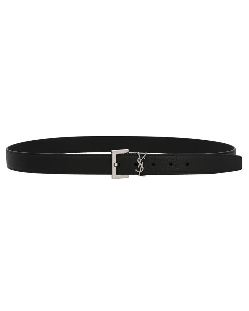 Saint Laurent Gürtel 'Monogram' Belt schwarz Schwarz