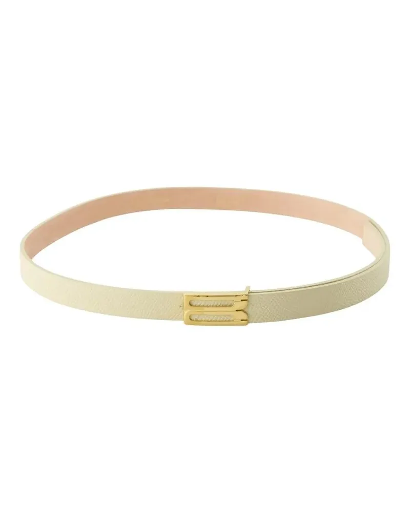 Victoria Beckham Gürtel Micro Frame Belt - Leather - White beige Beige