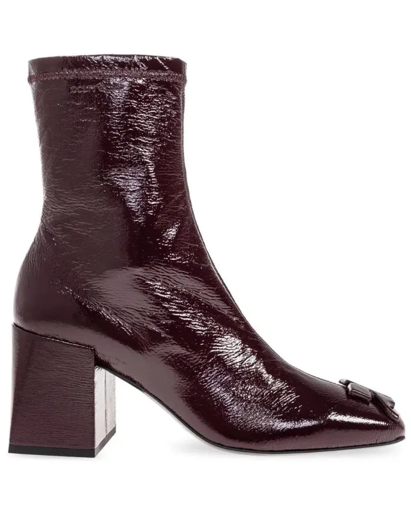 Courrèges Stiefel Glossy Burgundy Ankle Boots schwarz Schwarz