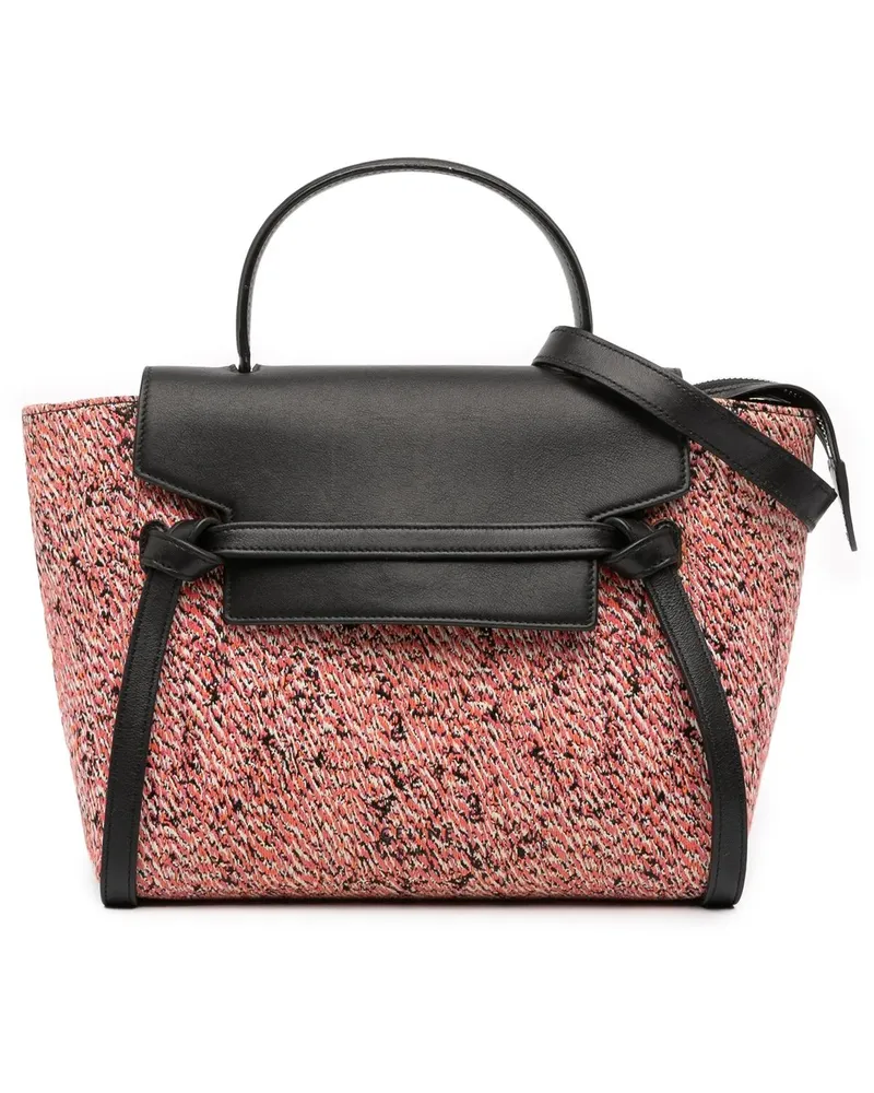 Celine Hobo Bags Micro Tweed Belt Satchel rosa Gold