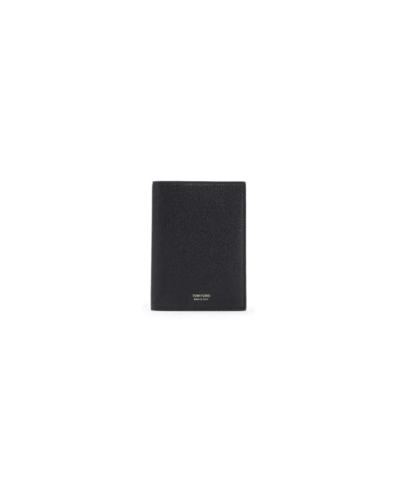 Tom Ford Portemonnaies Black Calf Leather Passport Holder schwarz Schwarz