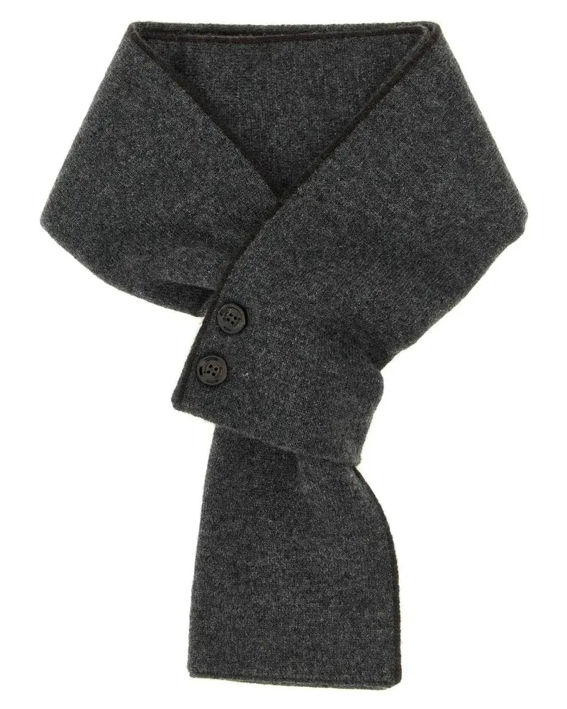 MOORER Tücher & Schals Twisted Mongolian Cashmere Scarf With Contrast Det grau Grau