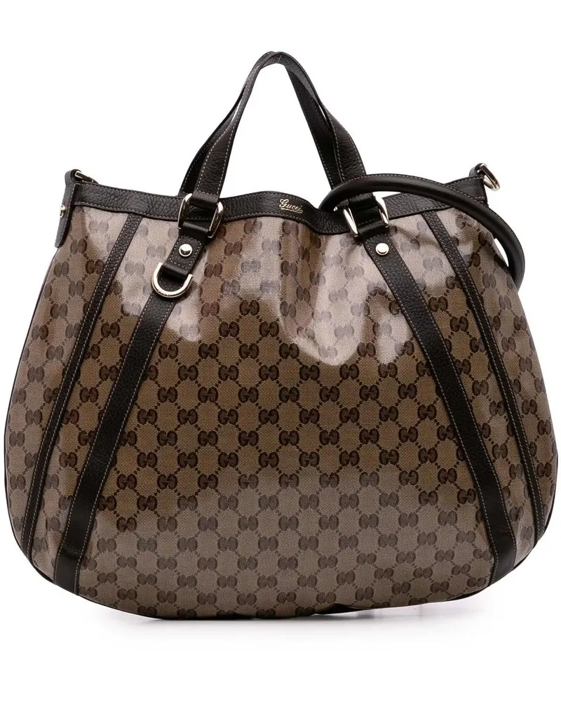 Gucci Hobo Bags GG Crystal Abbey D Ring Convertible Tote braun Braun